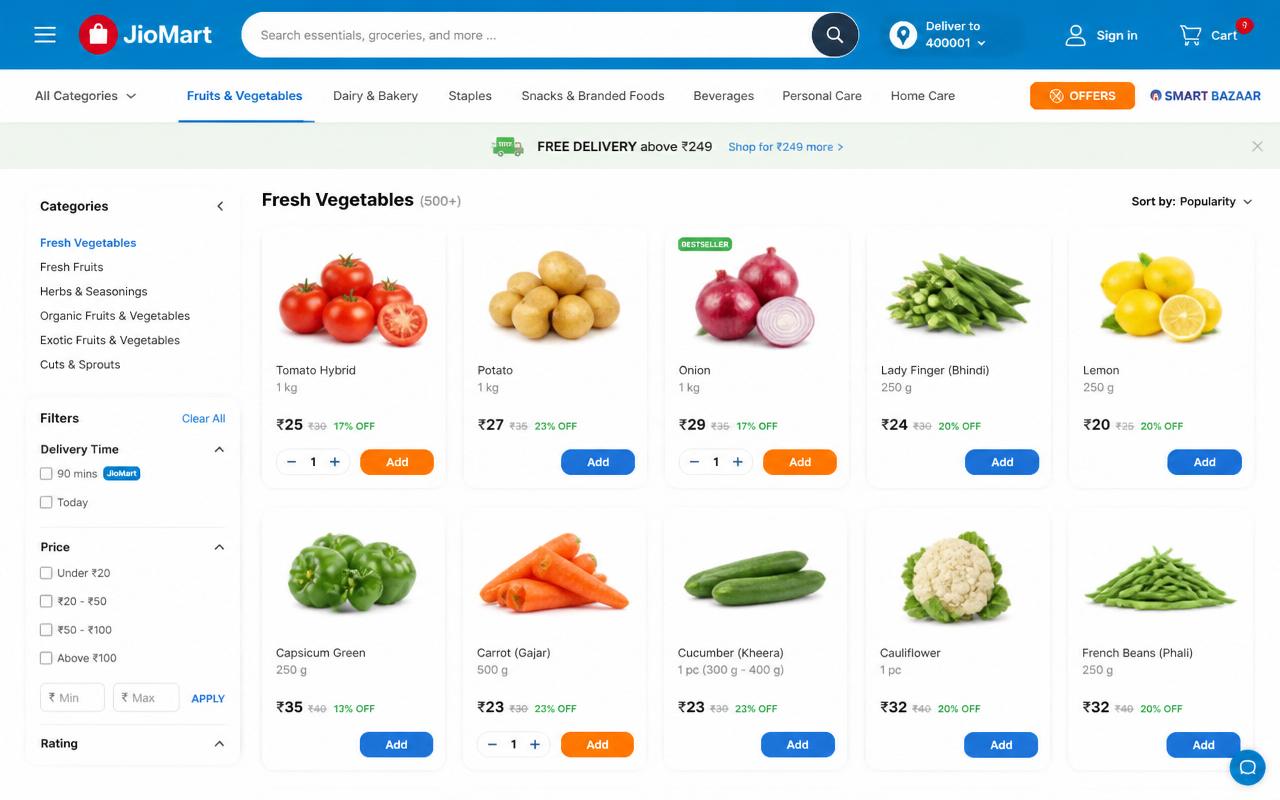 JioMart-Style Grocery Platform — view 2