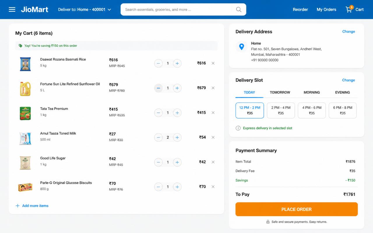 JioMart-Style Grocery Platform — view 3