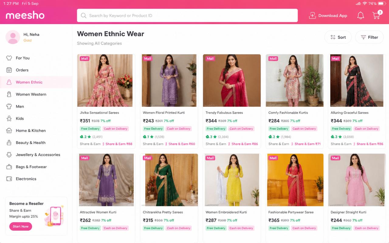 Meesho-Style Social Reseller App — view 2
