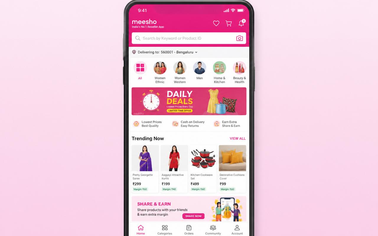 Meesho-Style Social Reseller App — view 1